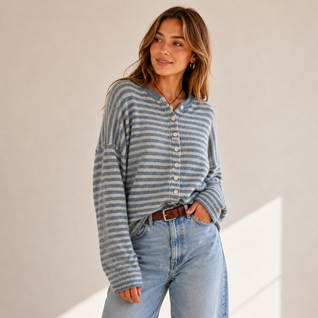 Women’s Striped Button-Up Cardigan