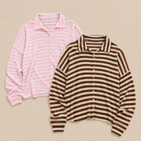 Women’s Striped Button-Up Cardigan